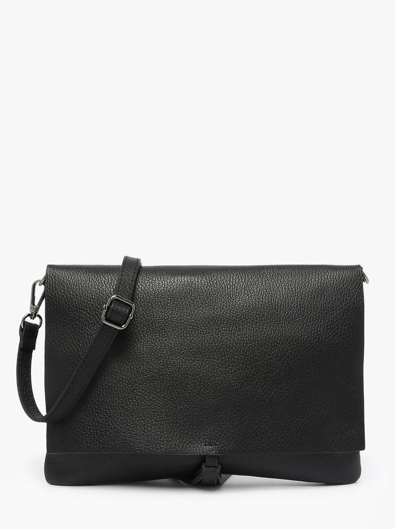 Sac Bandoulière Caviar Cuir Milano Cuir De Vachette Noir Noir - Kiabi