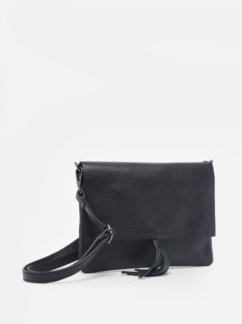 Sac Bandoulière Caviar Cuir Milano Cuir De Vachette Noir Noir - Kiabi