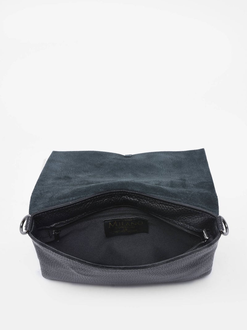 Sac Bandoulière Caviar Cuir Milano Cuir De Vachette Noir Noir - Kiabi