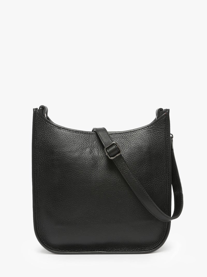 Sac Bandoulière Caviar Cuir Milano Cuir De Vachette Noir Noir - Kiabi
