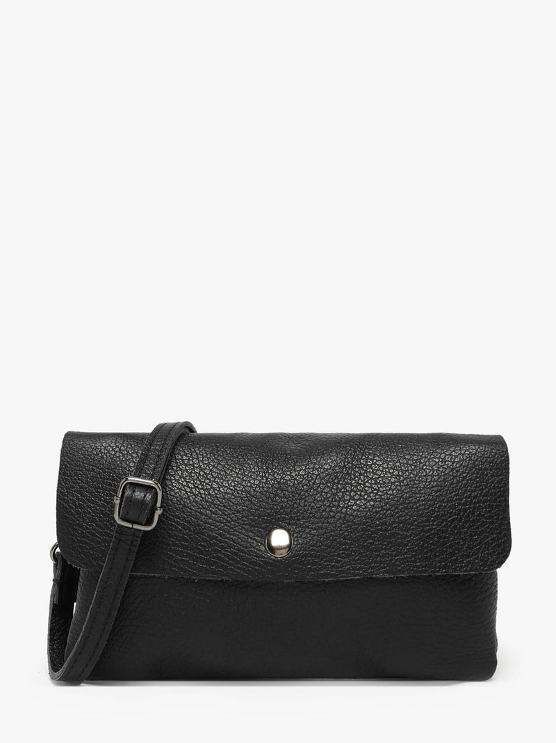 Sac Bandoulière Caviar Cuir Milano Cuir De Vachette Noir Noir - Kiabi