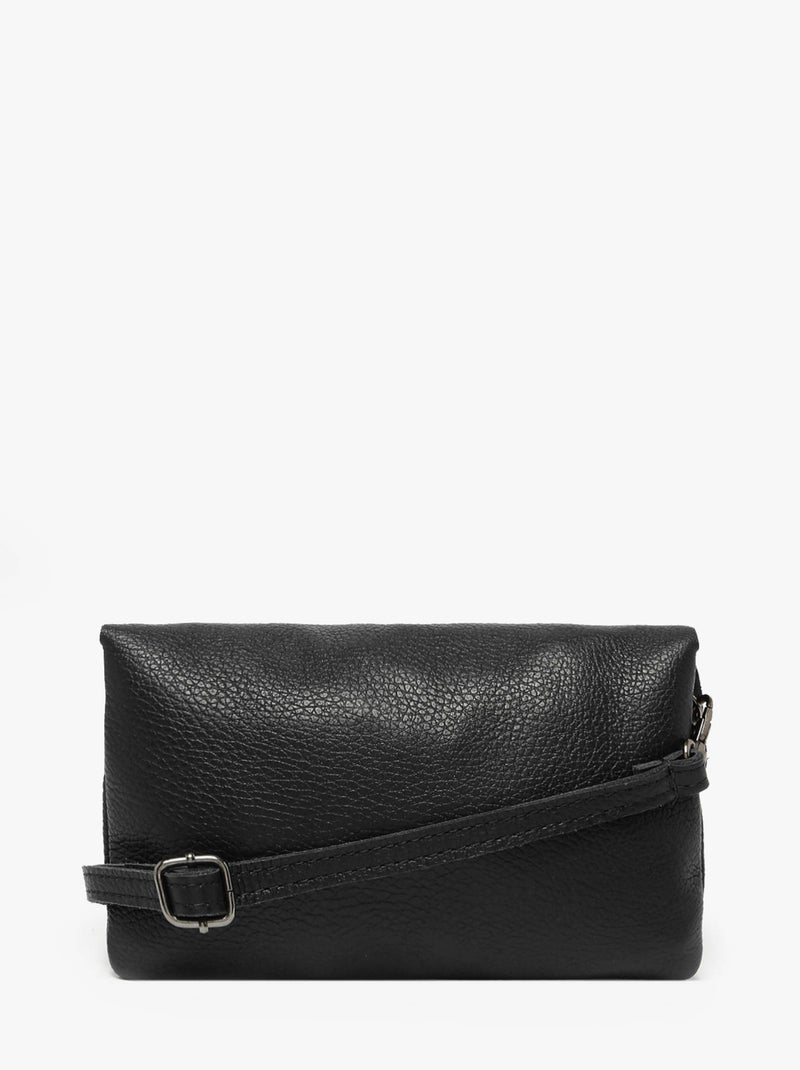 Sac Bandoulière Caviar Cuir Milano Cuir De Vachette Noir Noir - Kiabi