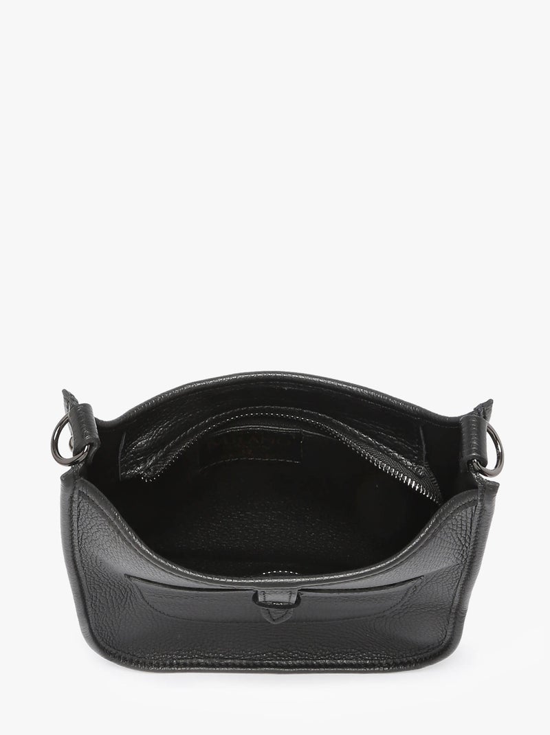 Sac Bandoulière Caviar Cuir Milano Cuir De Vachette Noir Noir - Kiabi