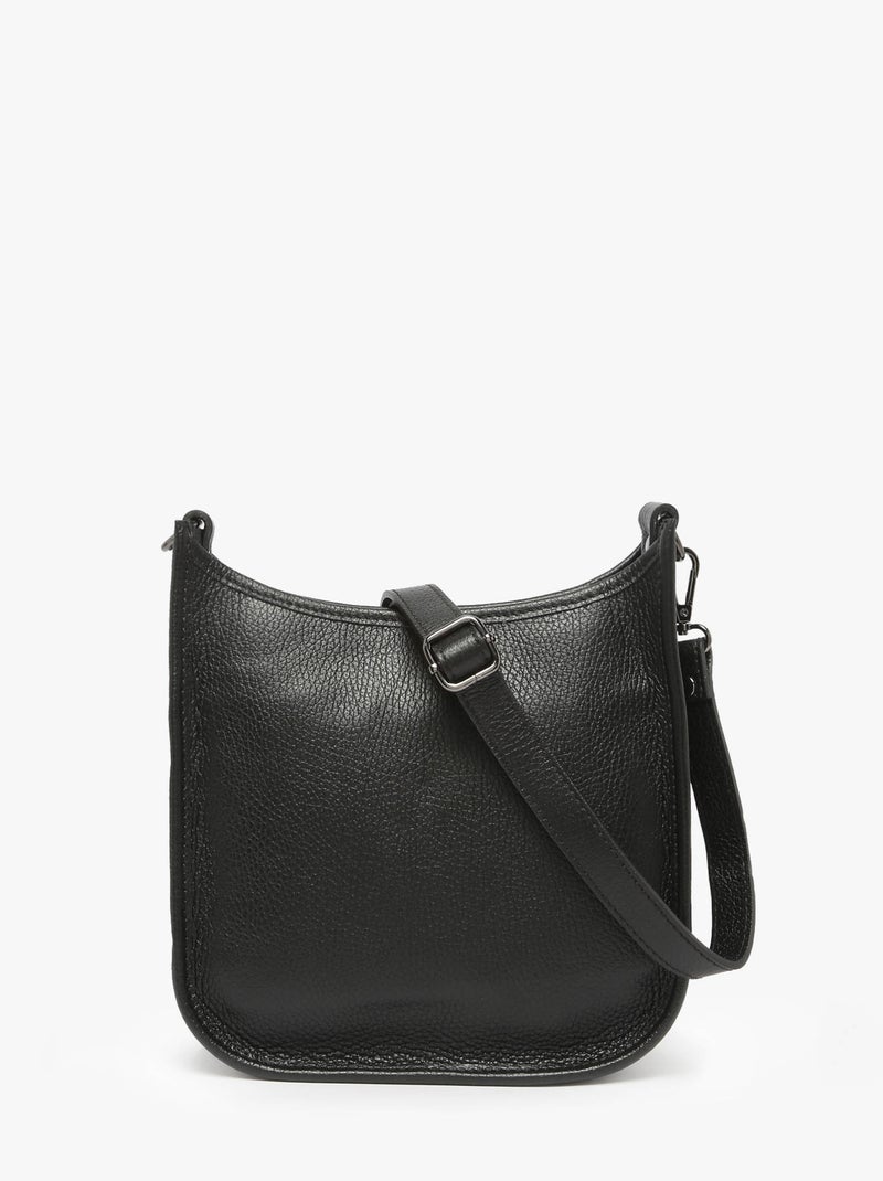Sac Bandoulière Caviar Cuir Milano Cuir De Vachette Noir Noir - Kiabi