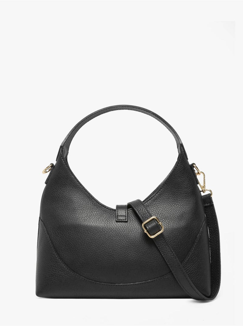 Sac bandoulière caviar cuir milano cuir de vachette Noir Noir - Kiabi