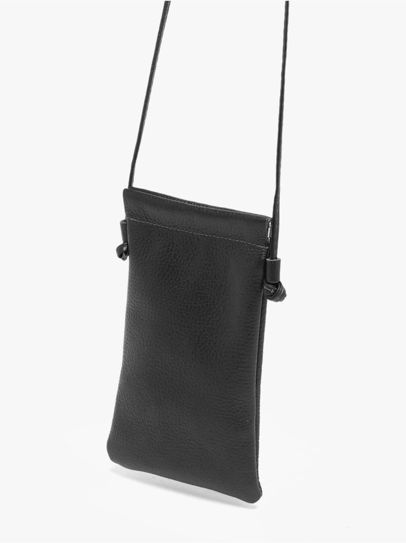 Sac bandoulière caviar cuir milano cuir de vachette Noir Noir - Kiabi