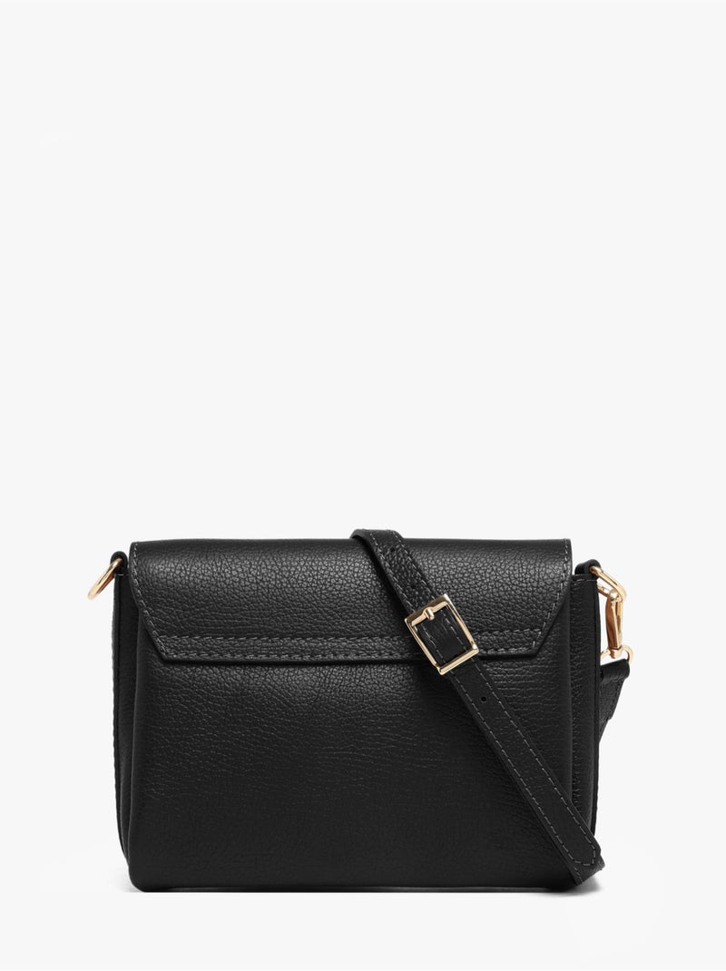 Sac bandoulière caviar cuir milano cuir de vachette Noir Noir - Kiabi