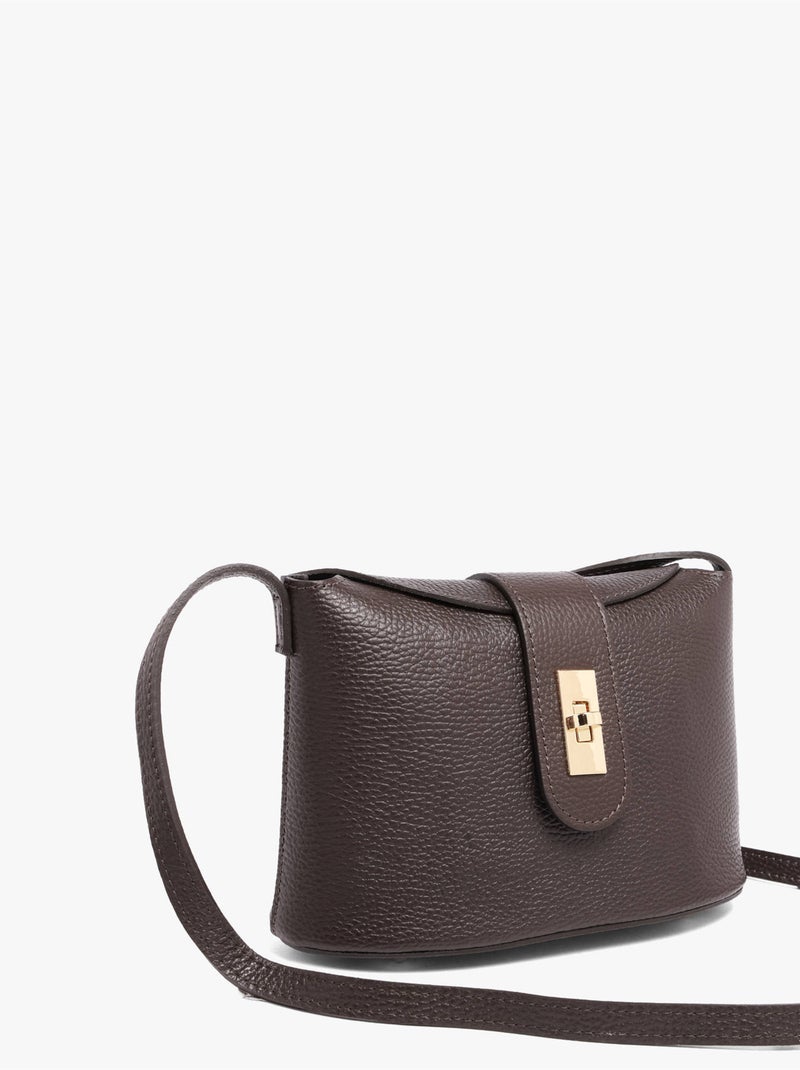 Sac bandoulière caviar cuir milano cuir de vachette Noir Rouge Noir - Kiabi