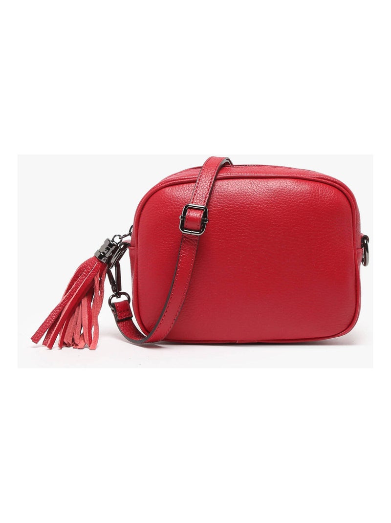 Sac Bandoulière Caviar Cuir Milano Cuir De Vachette Rouge tomate - Kiabi
