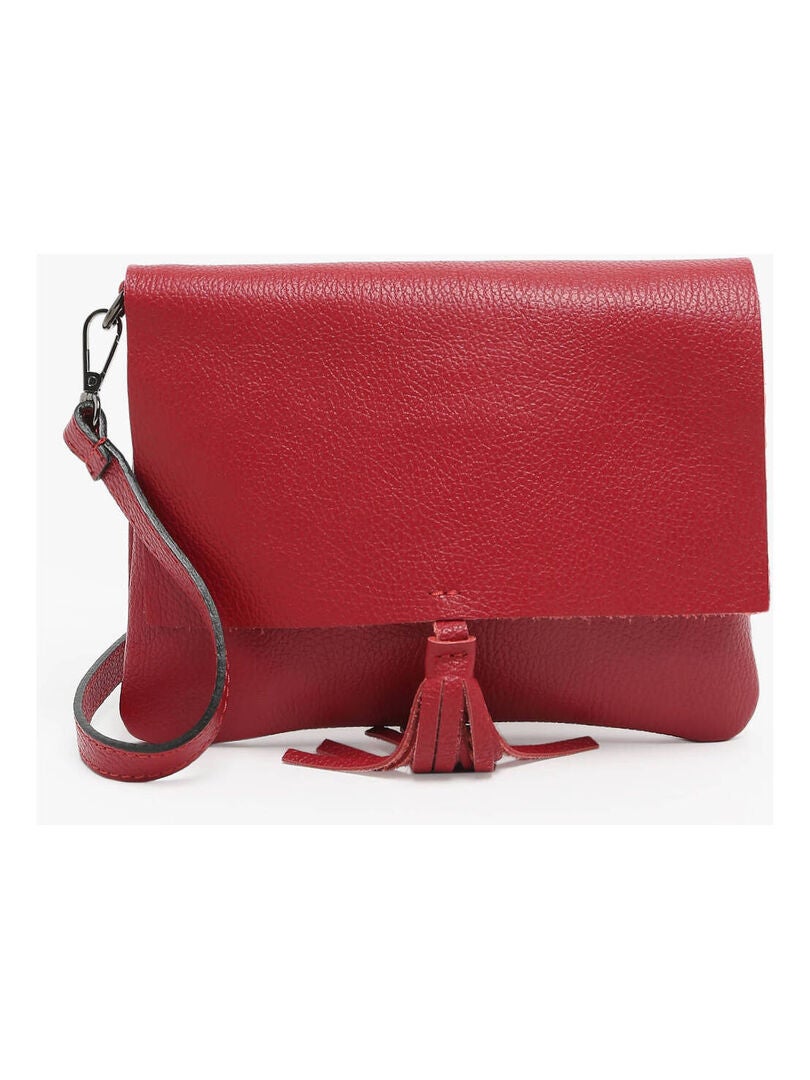 Sac Bandoulière Caviar Cuir Milano Cuir De Vachette Rouge tomate - Kiabi