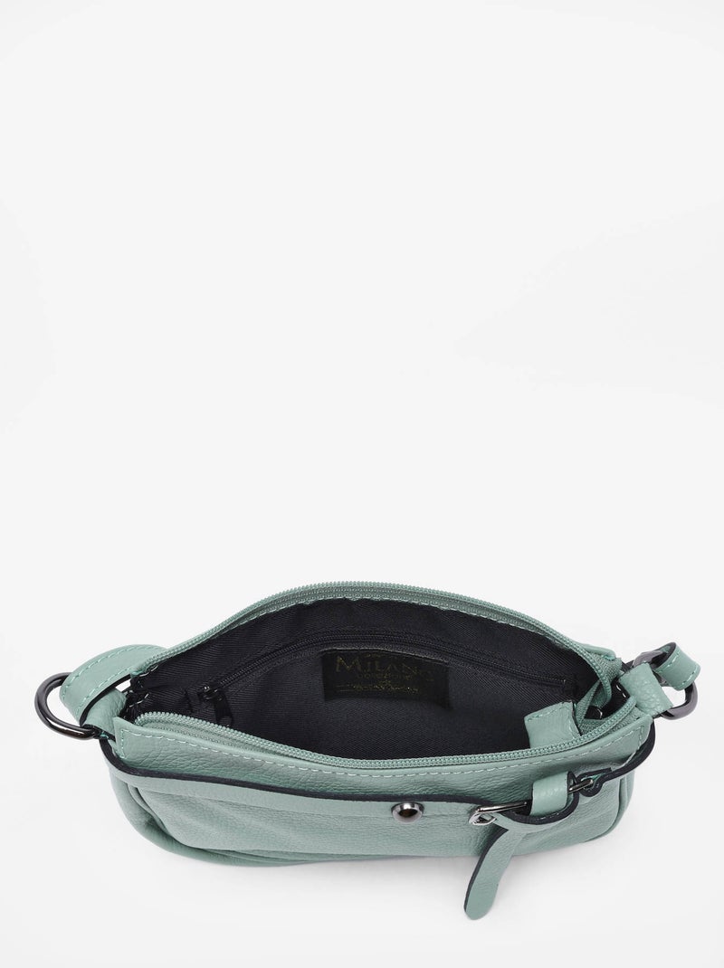 Sac Bandoulière Caviar Cuir Milano Cuir De Vachette Vert d'eau - Kiabi
