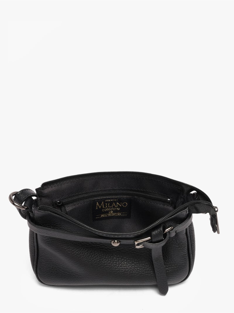 Sac bandoulière caviar milano cuir de vachette Noir Noir - Kiabi