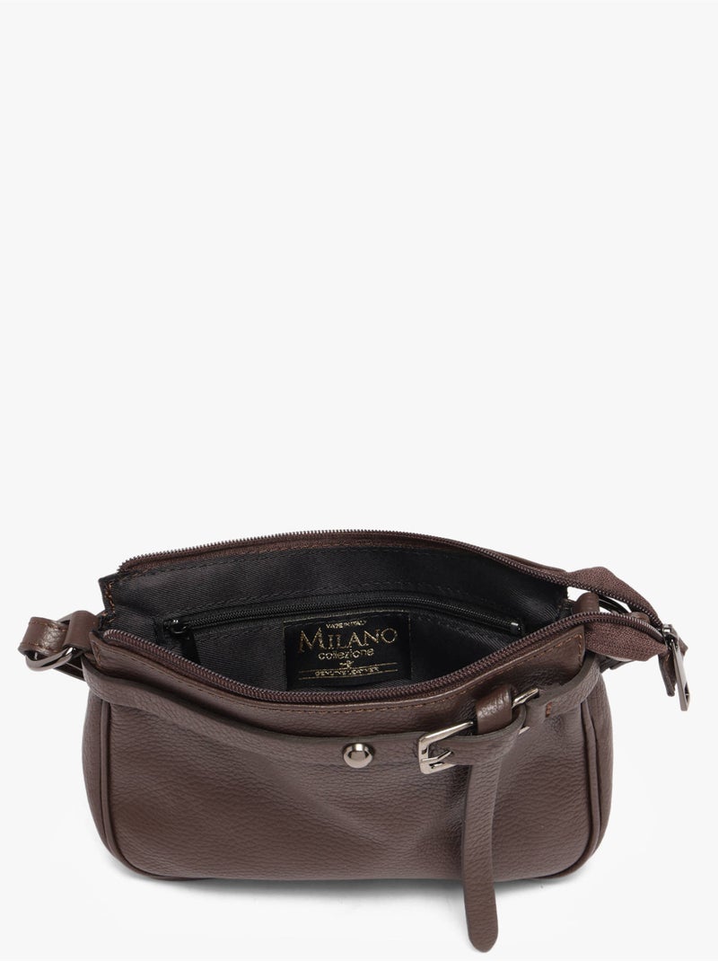 Sac bandoulière caviar milano cuir de vachette Noir Rouge Noir - Kiabi