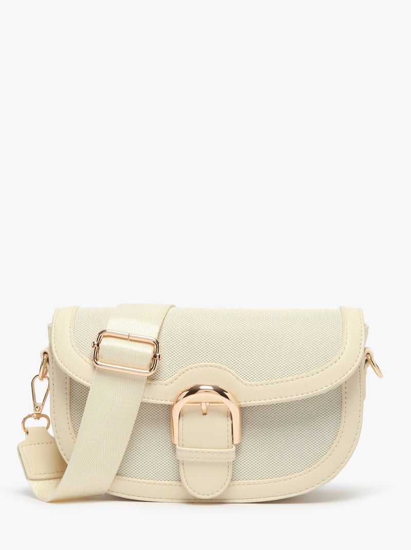 Sac Bandoulière Chic Miniprix Toile Enduite Beige - Kiabi