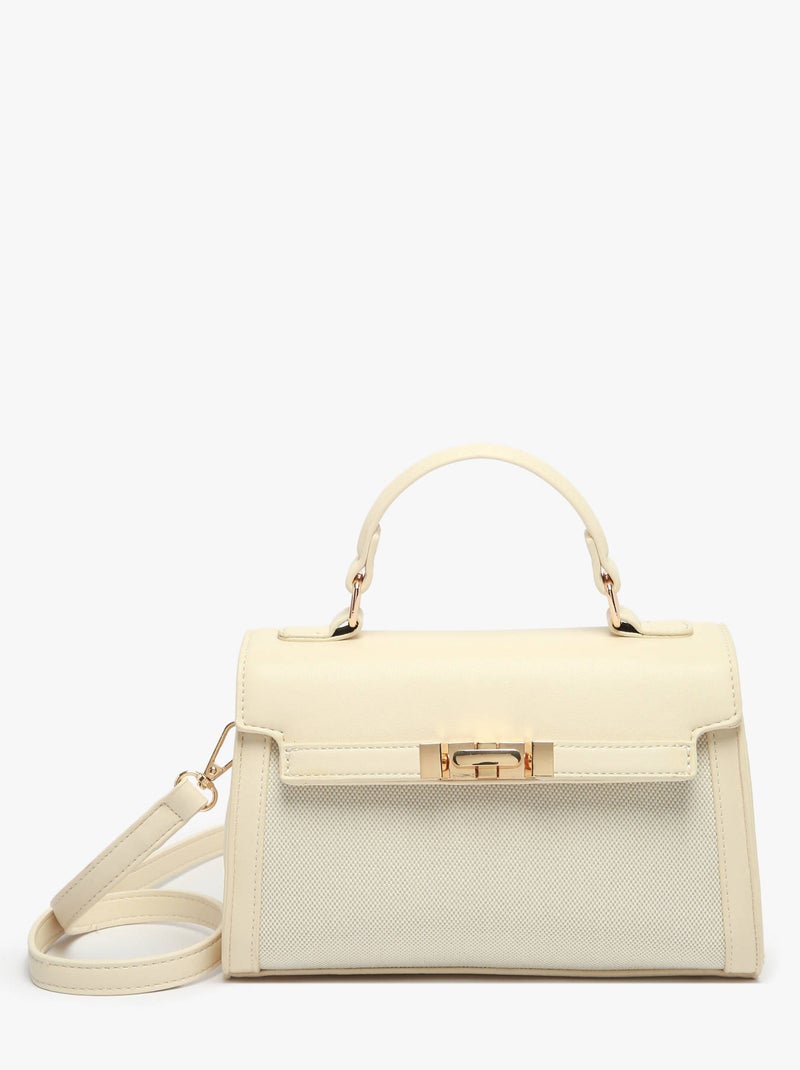 Sac Bandoulière Chic Miniprix Toile Enduite Beige - Kiabi