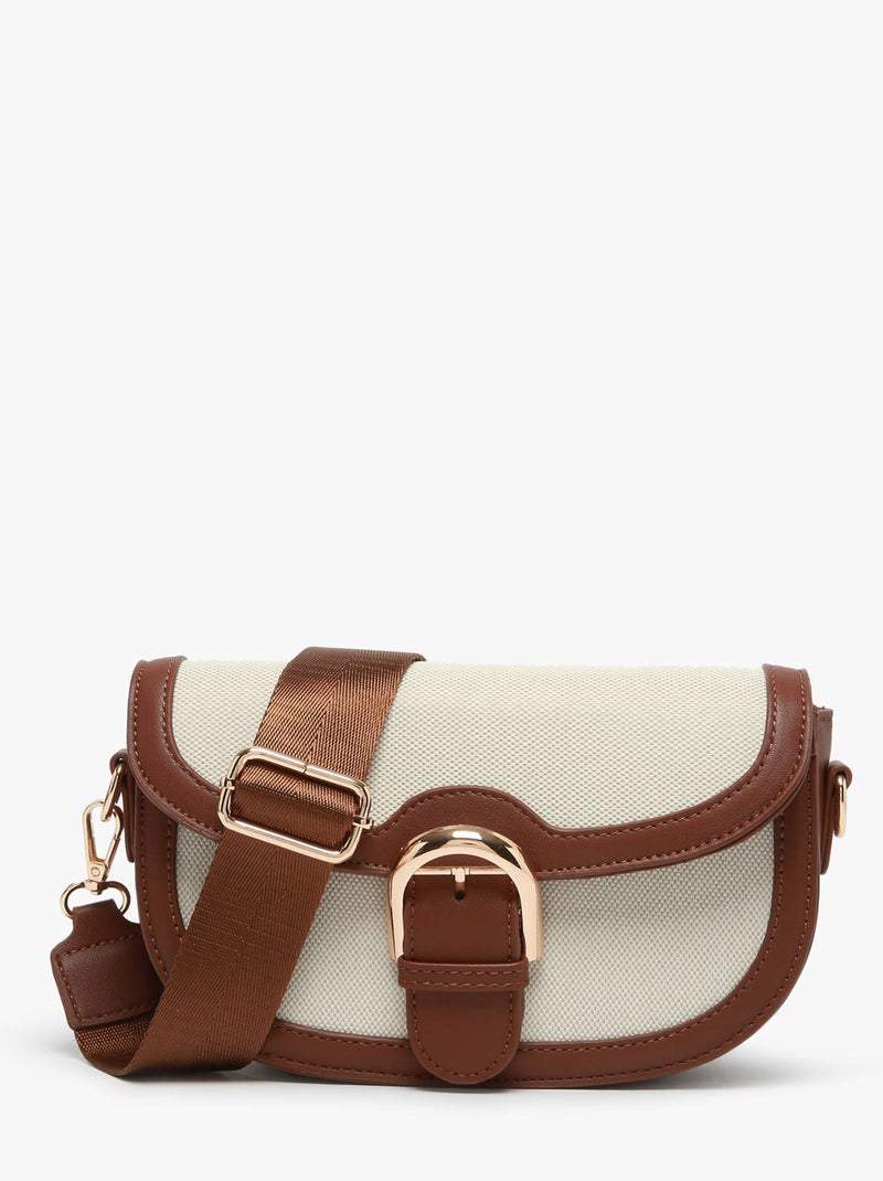 Sac Bandoulière Chic Miniprix Toile Enduite Marron caramel - Kiabi