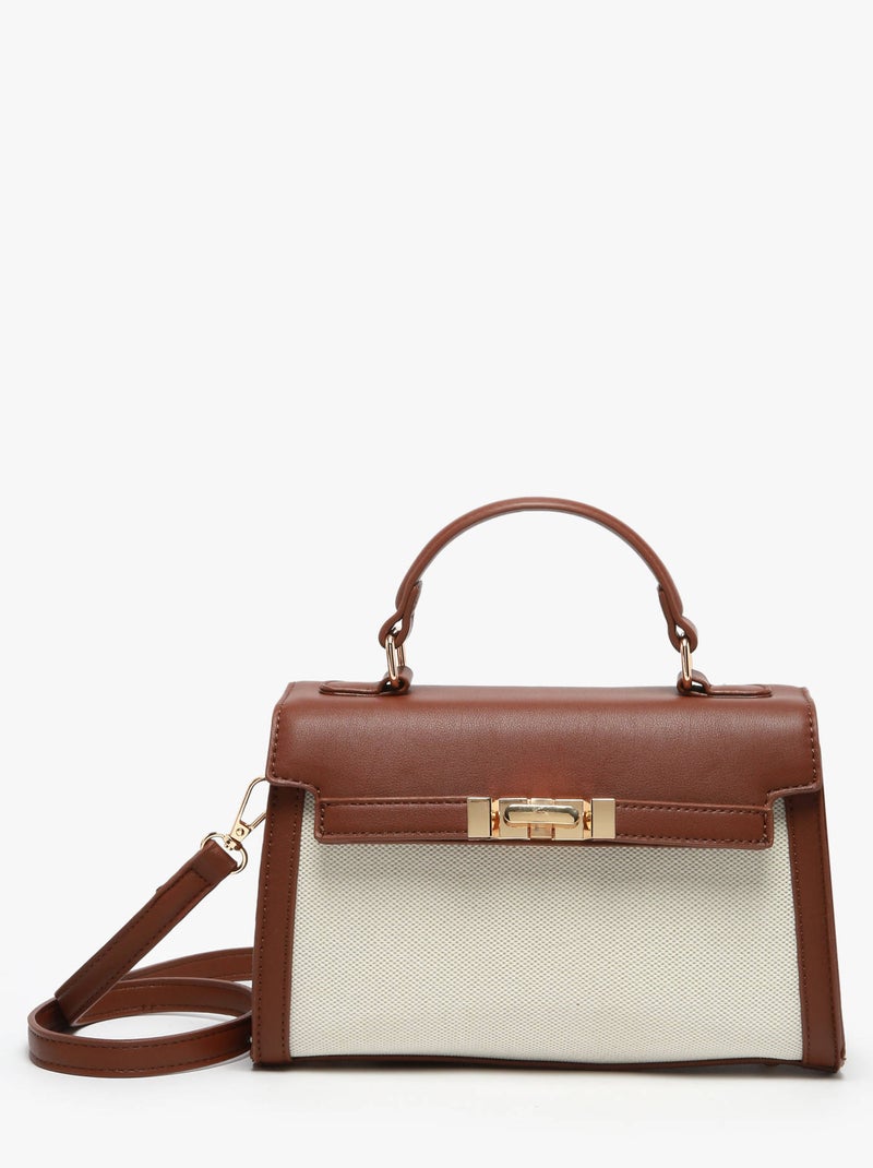 Sac Bandoulière Chic Miniprix Toile Enduite Marron caramel - Kiabi