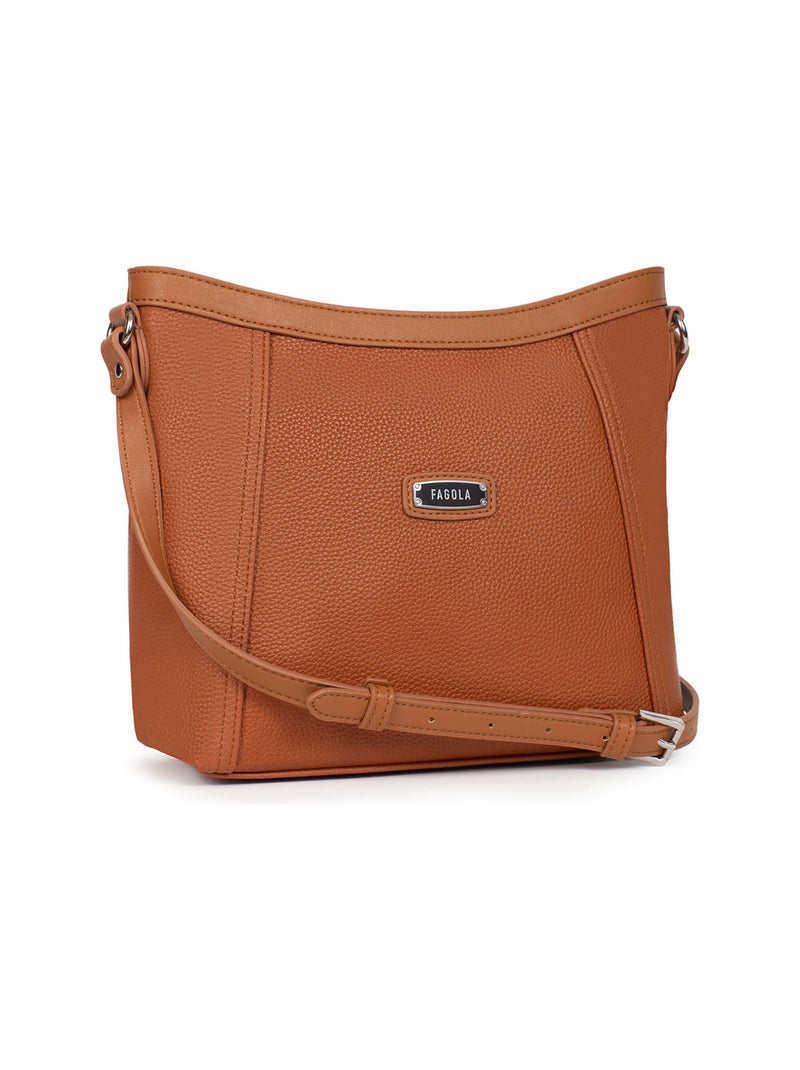 Sac bandoulière ciara | fagola Marron caramel - Kiabi
