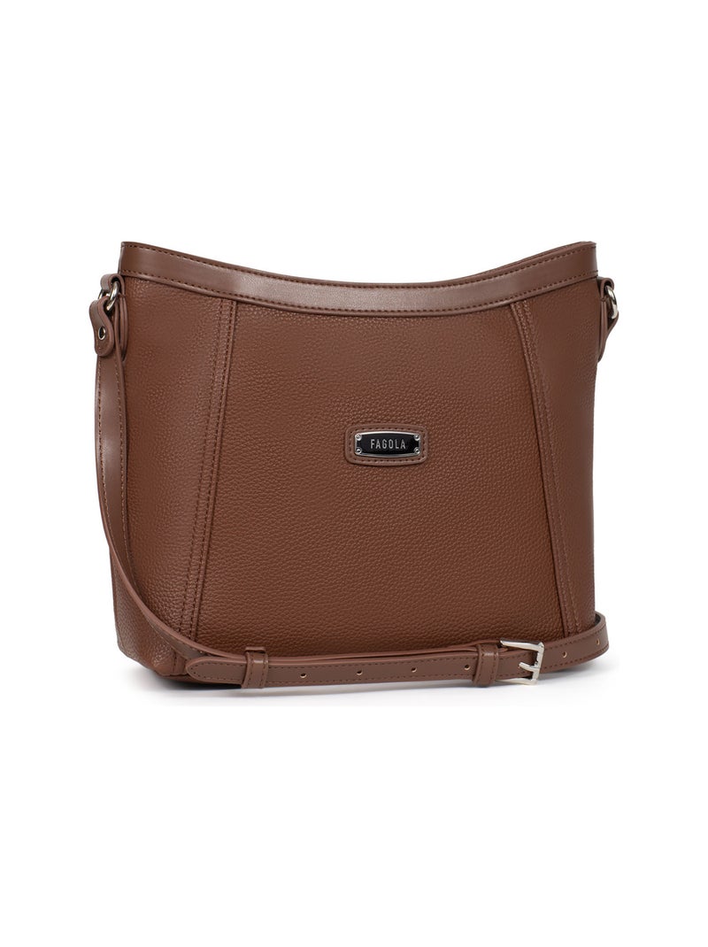 Sac bandoulière ciara | fagola Marron chocolat - Kiabi