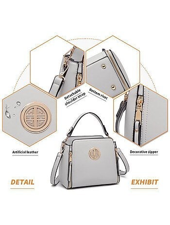 Sac bandoulière classique 25x21x12 cm cuir pu - miss lulu