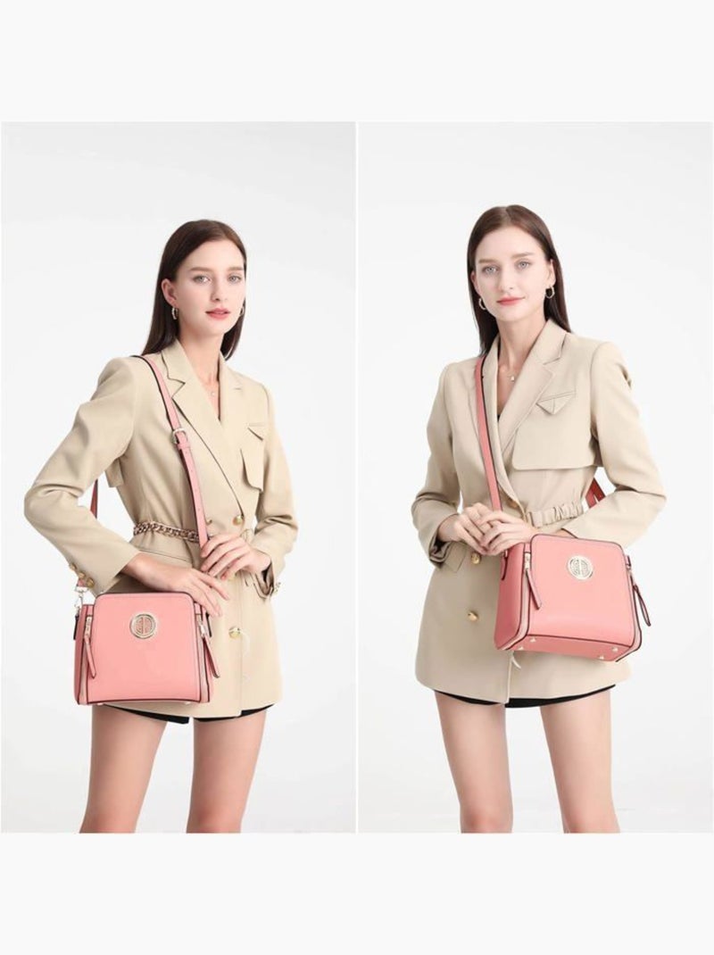 Sac bandoulière classique 25x21x12 cm cuir pu - miss lulu Rose - Kiabi