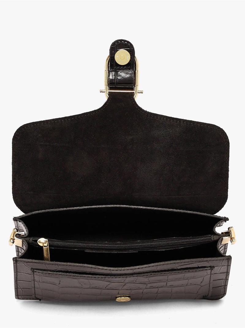 Sac bandoulière cocco balo cuir milano cuir de vachette Noir Noir - Kiabi