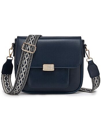 Sac bandoulière compact cuir pu lisse 23x8,5x19 cm - miss lulu
