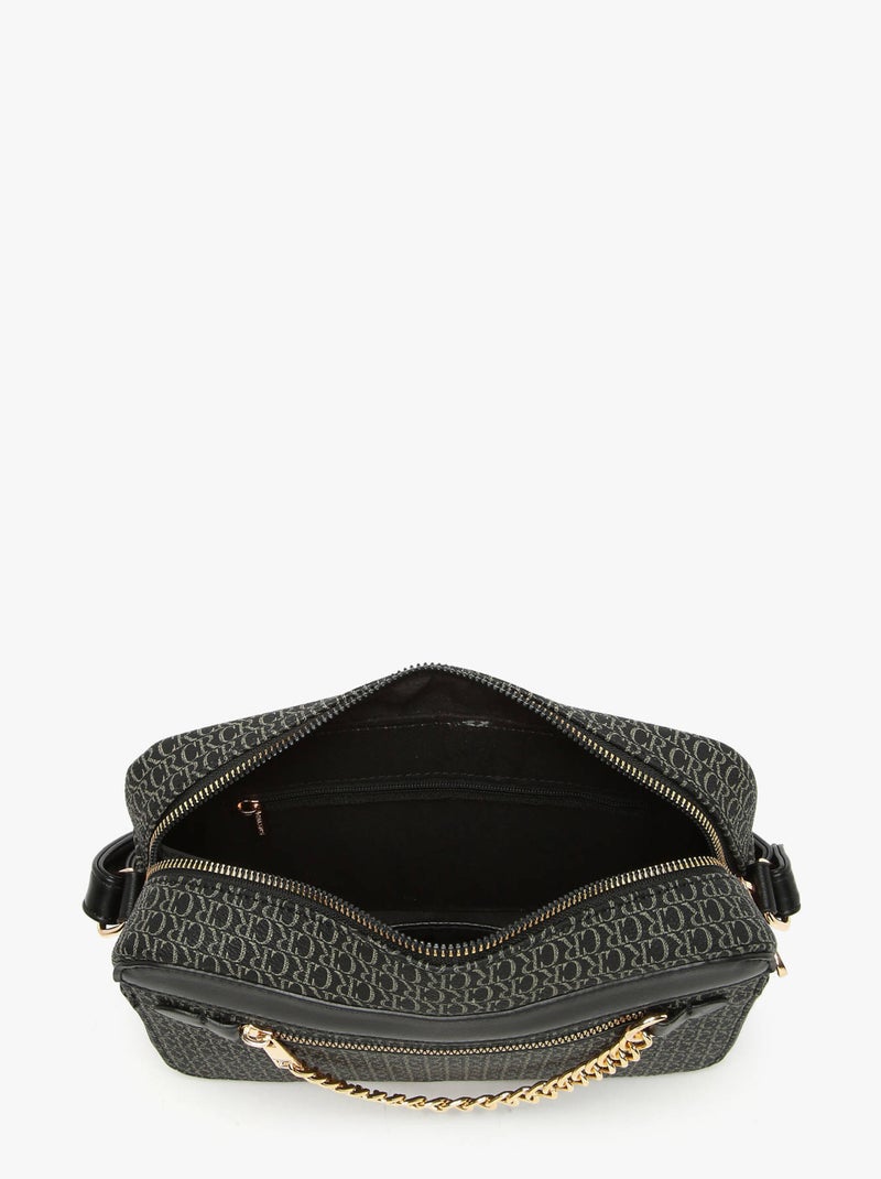 Sac Bandoulière Cr Miniprix Toile Enduite Noir - Kiabi