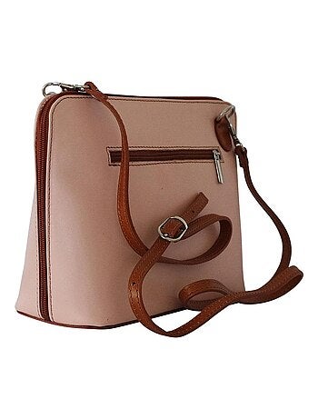 Sac bandoulière cuir bi-color italien