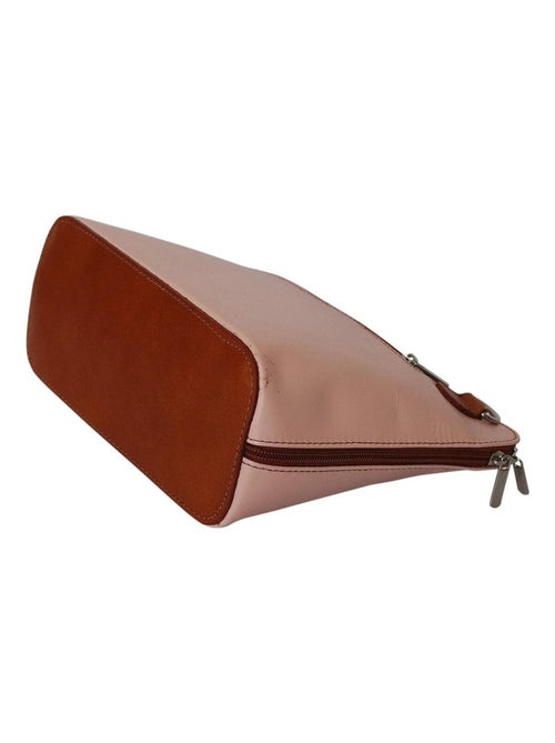 Sac bandoulière cuir bi-color italien - Kiabi