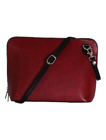 Sac bandoulière cuir bi-color italien