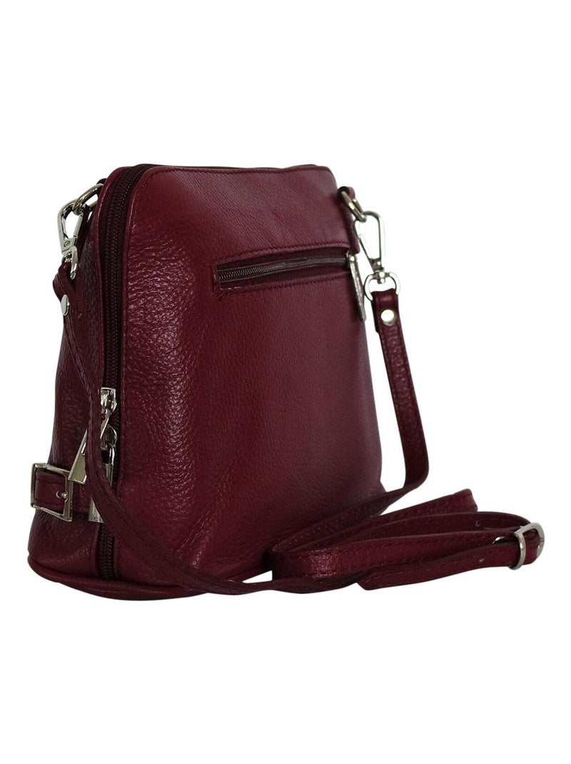 Sac bandoulière cuir italien CALINE Violet prune - Kiabi