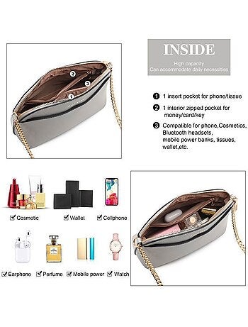 Sac bandoulière cuir pu réglable 22x17x9 cm - miss lulu