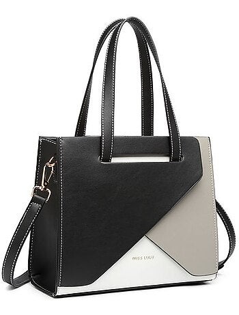 Sac bandoulière cuir pu tricolore 26x9x21 cm - miss lulu