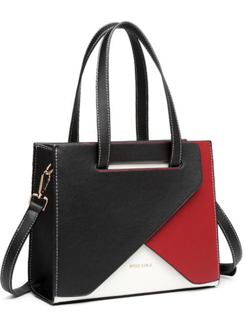 Sac bandoulière cuir pu tricolore 26x9x21 cm - miss lulu - Kiabi Sac bandoulière cuir pu tricolore 26x9x21 cm - miss lulu - Kiabi