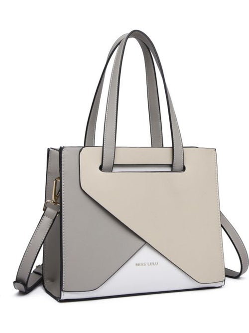 Sac bandoulière cuir synthétique tricolore 26x9x21 cm - miss lulu - Kiabi Sac bandoulière cuir synthétique tricolore 26x9x21 cm - miss lulu - Kiabi