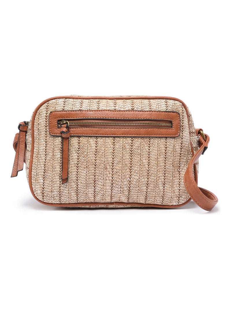 Sac Bandoulière Daphne Miniprix Papier Tresse Garni Synt Beige - Kiabi