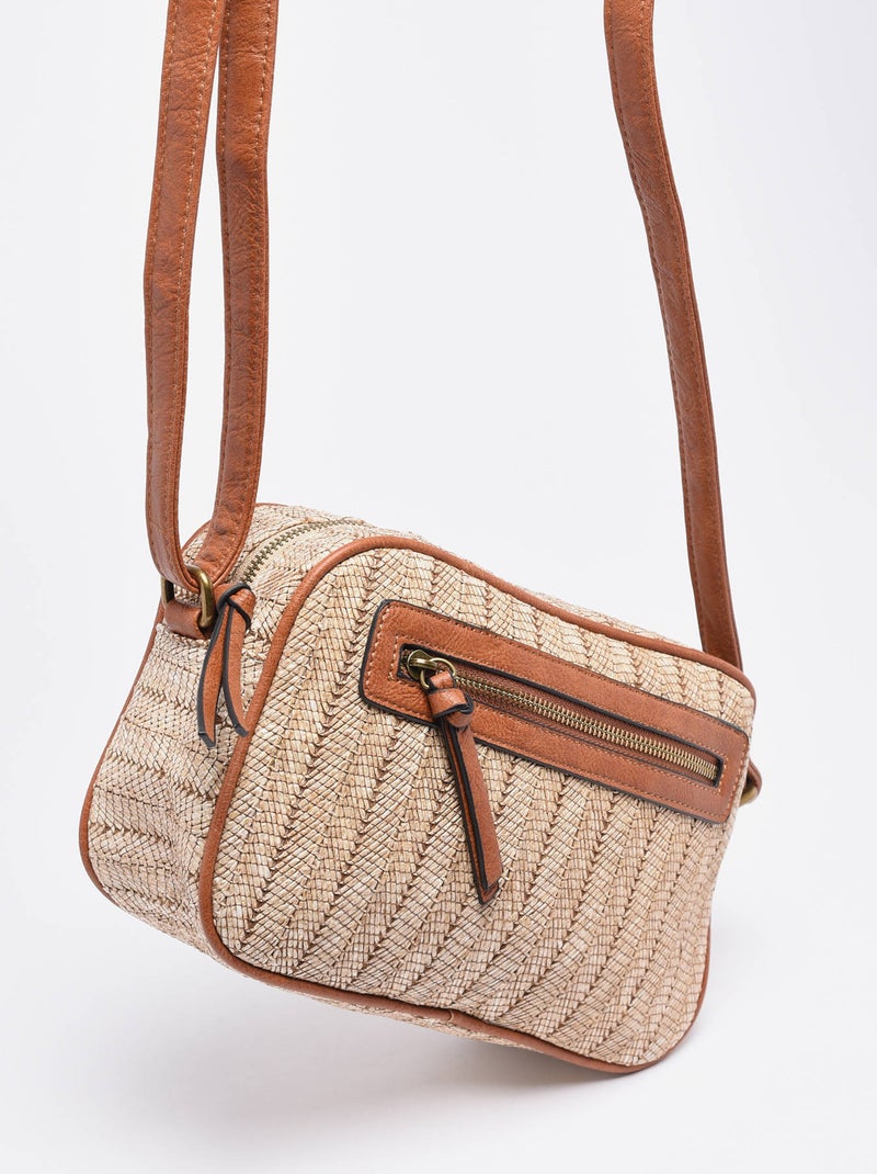 Sac Bandoulière Daphne Miniprix Papier Tresse Garni Synt Beige - Kiabi