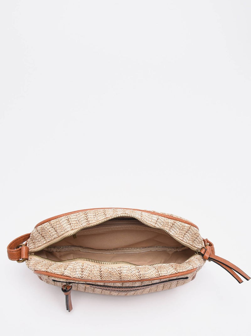 Sac Bandoulière Daphne Miniprix Papier Tresse Garni Synt Beige - Kiabi