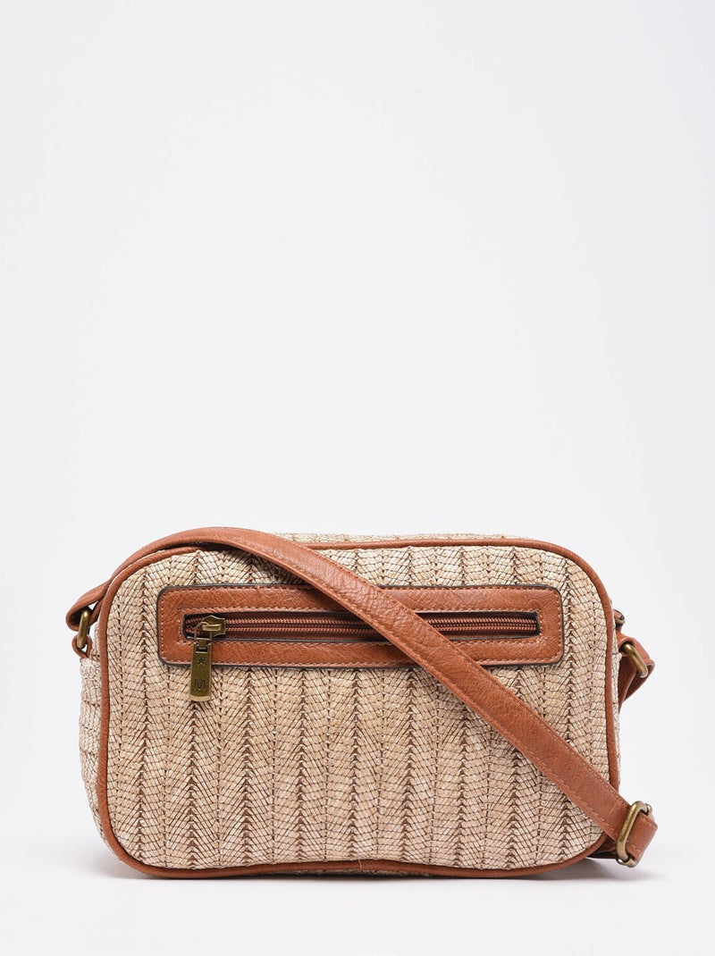 Sac Bandoulière Daphne Miniprix Papier Tresse Garni Synt Beige - Kiabi