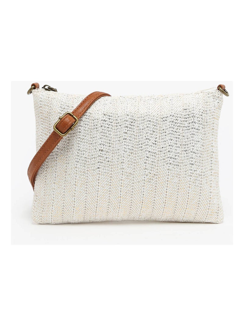 Sac Bandouliere Daphne Miniprix Papier Tresse Garni Synt Blanc - Kiabi