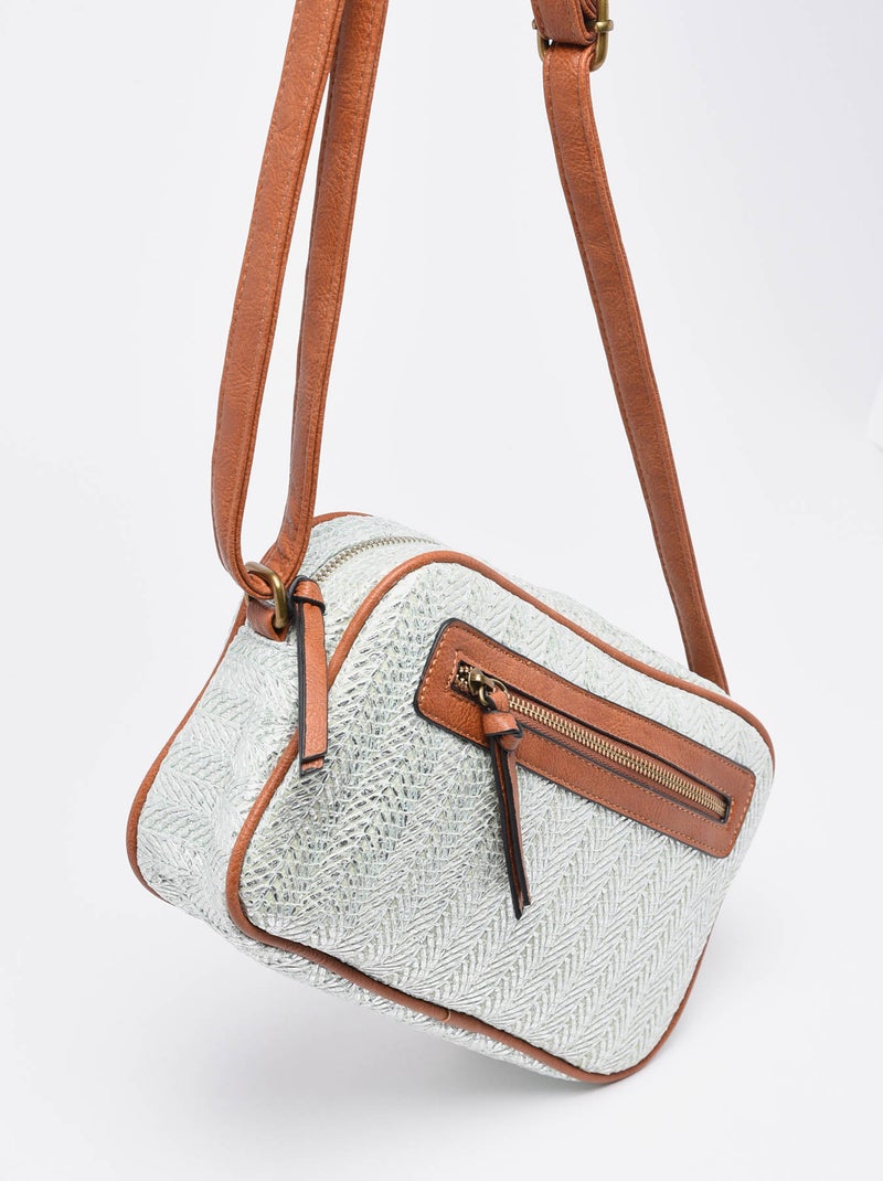 Sac Bandoulière Daphne Miniprix Papier Tresse Garni Synt Bleu azur - Kiabi