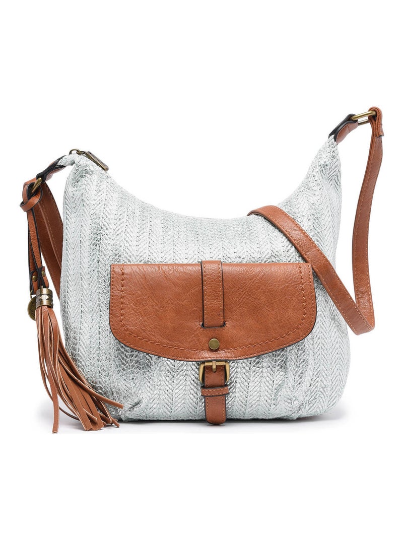Sac Bandouliere Daphne Miniprix Papier Tresse Garni Synt Bleu azur - Kiabi