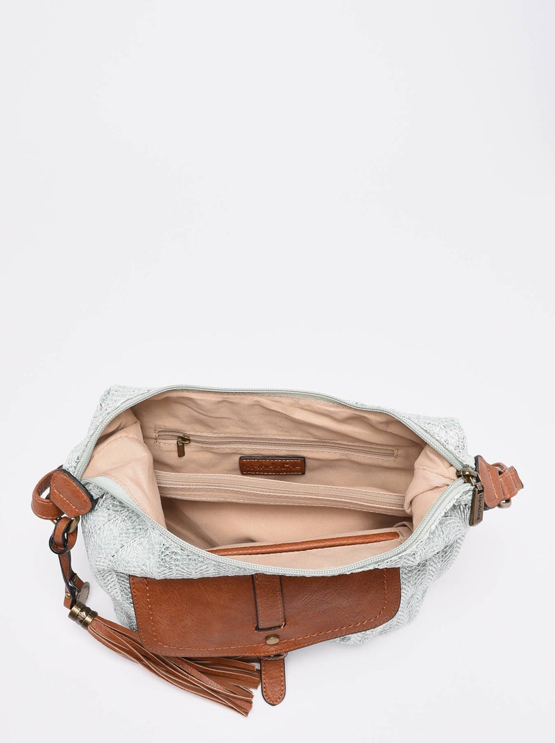 Sac Bandouliere Daphne Miniprix Papier Tresse Garni Synt Bleu azur - Kiabi