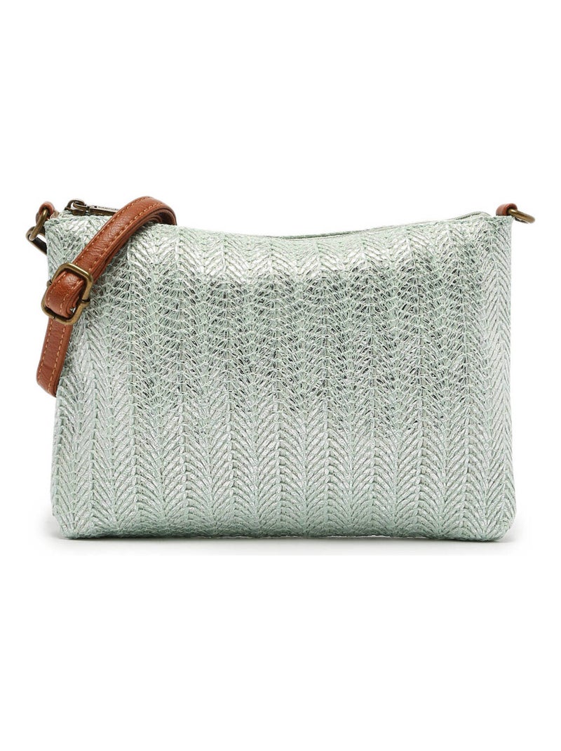 Sac Bandouliere Daphne Miniprix Papier Tresse Garni Synt Bleu azur - Kiabi