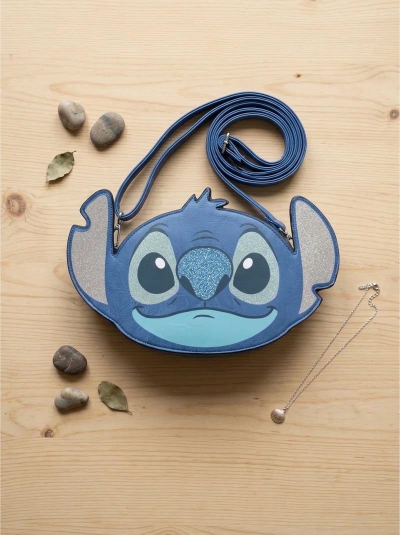 Sac bandoulière effet 3d en simili cuir stitch disney Bleu - Kiabi