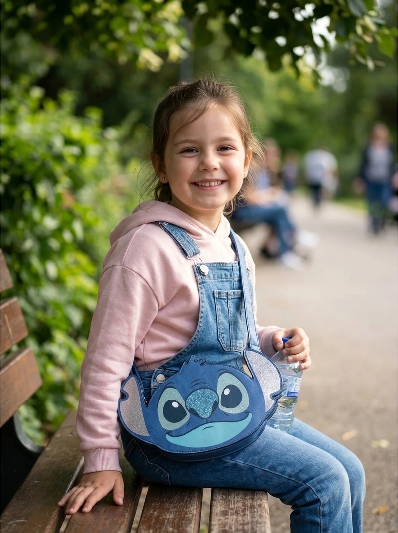 Sac bandoulière effet 3d en simili cuir stitch disney Bleu - Kiabi