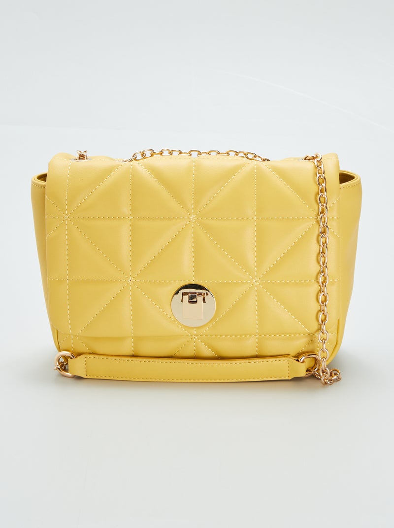 Sac bandoulière effet matelassé Jaune - Kiabi
