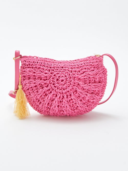 Sac bandoulière effet paille tressée - Kiabi
