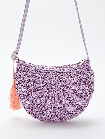 Sac bandoulière effet paille tressée